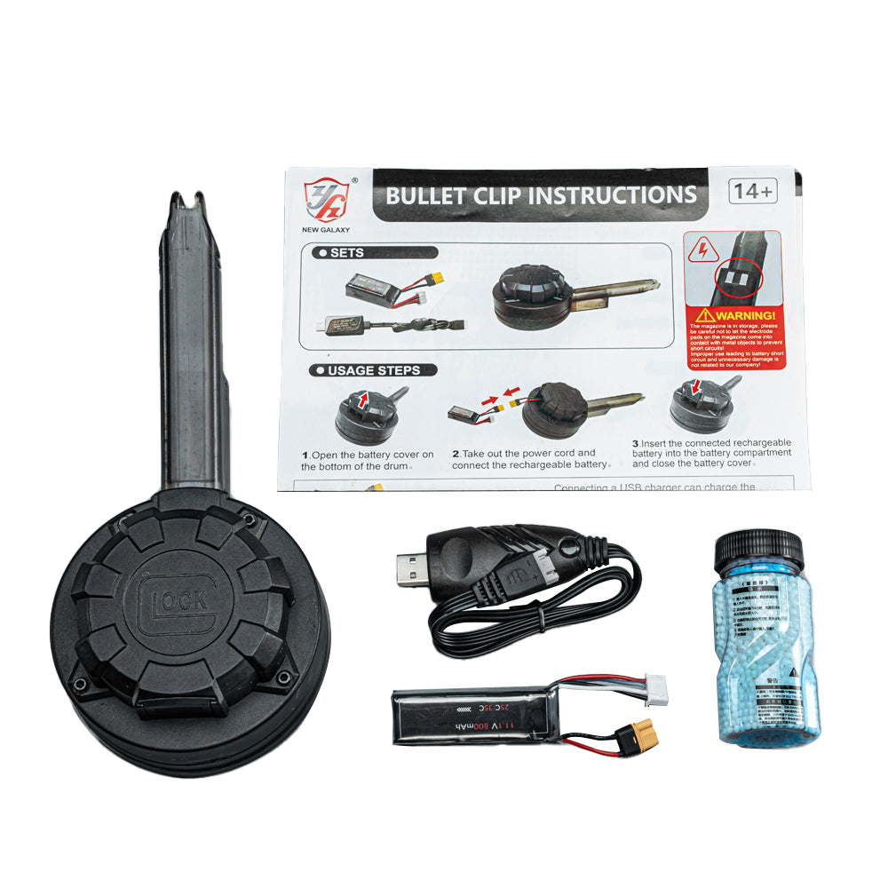 XYH SIG17 Pistol Gel Blaster with Metal Gear and Fire Control - Drum Mag Pack image