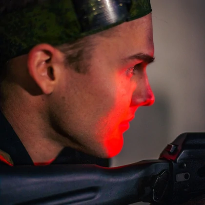 Emma Wilson gel Blaster Gun Player